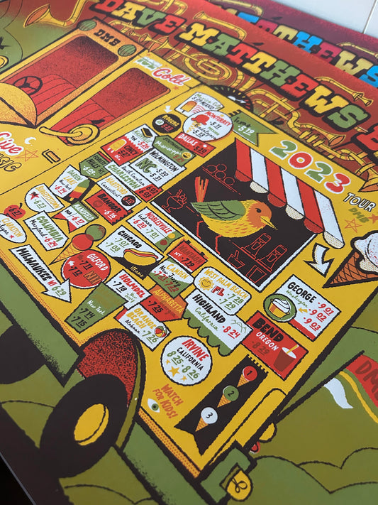 Dave Matthews Band 2023 Tour Poster 2nd Edition